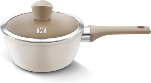 WAGENSTEIGER Aluminum Saucepan, 7-Layer Non-Stick Coating, Induction Compatible, Ergonomic Handle, Glass Lid