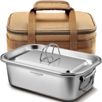 Stainless Steel Camping Pot Set - 4.5L with Tote Bag, Durable, Portable, Versatile Outdoor Cooking Gear