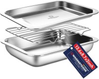 Stainless Steel Steam Food Copntainer with Rack & Lid (Tray) 8 Different Sizes