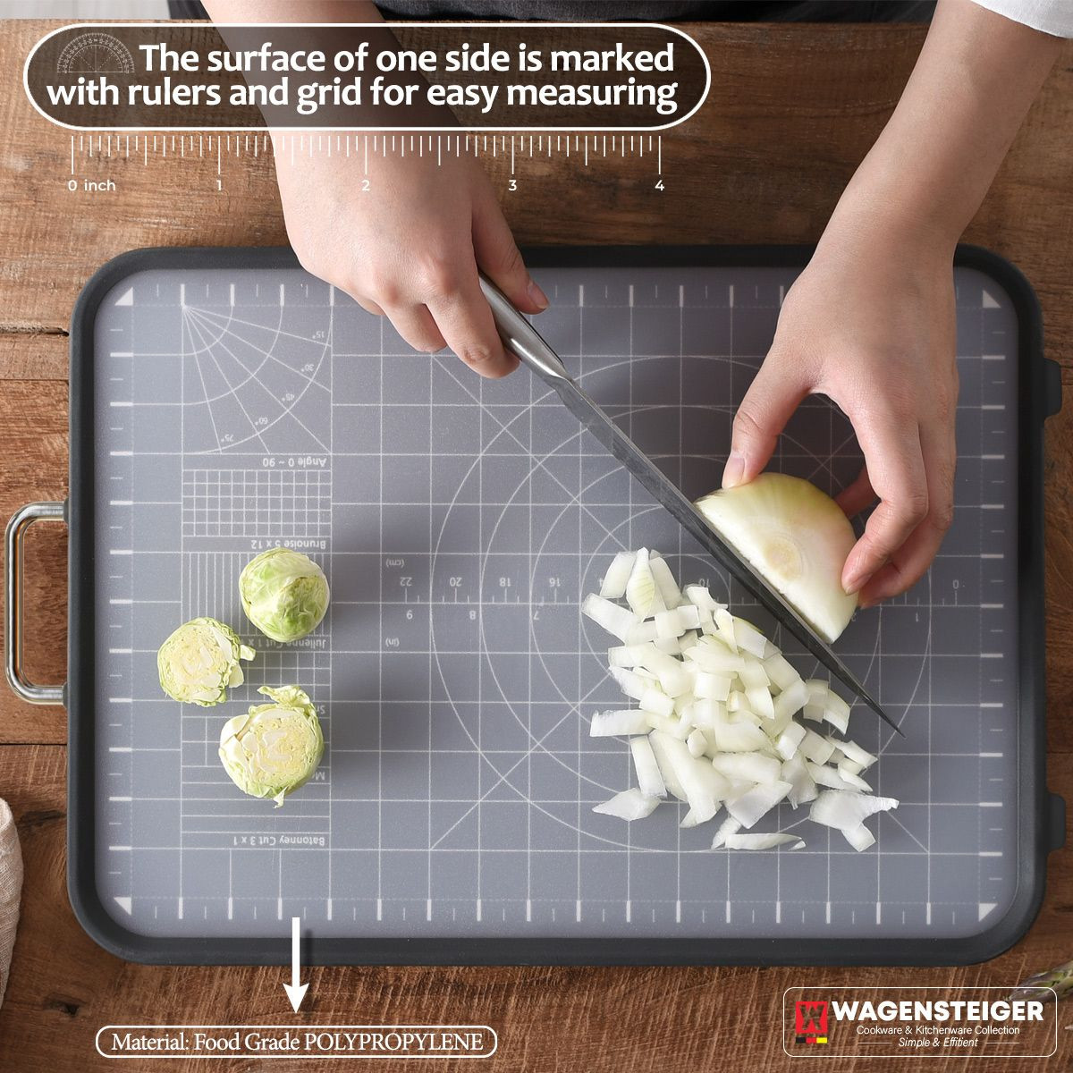 Double-Sided Stainless Steel Cutting Board - SUS304 & Polypropylene, Durable, Hygienic, Multi-functional