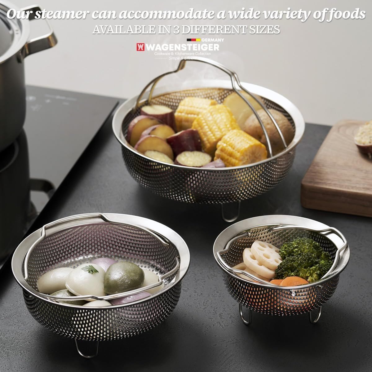 On-the-Go Instant Steamer Basket with Handles