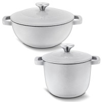 Premium Cast Iron Cocotte Set - 15cm & 21cm, Durable, Non-Stick, Versatile, Oven & Induction Safe