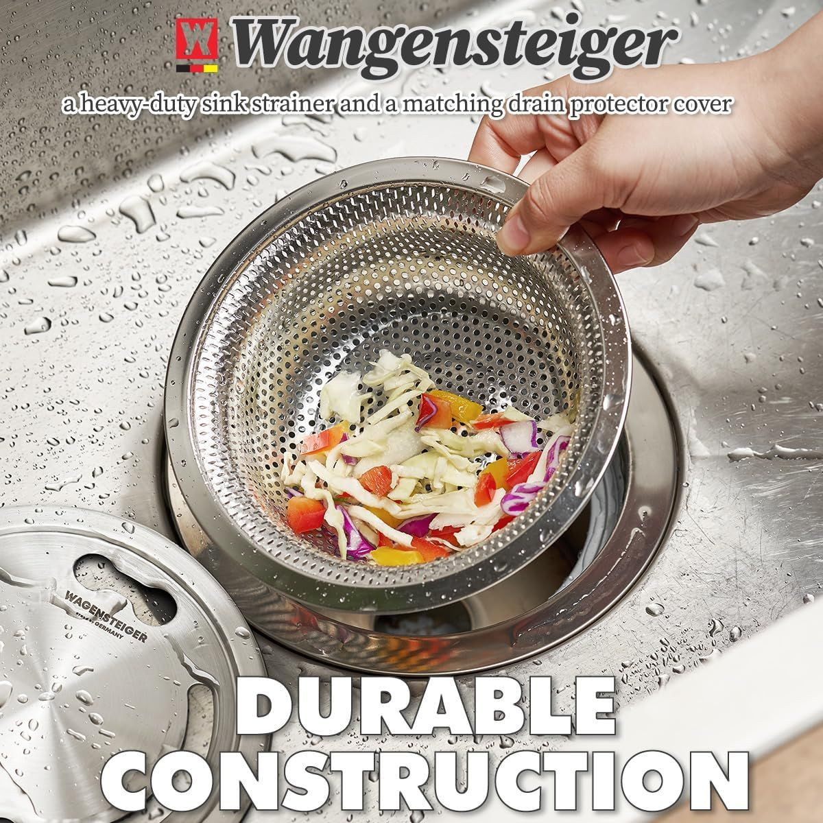 WAGENSTEIGER Stainless Steel Sink Strainer & Drain Protector - SUS304, Durable, Efficient, Easy to Clean