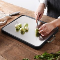 Double-Sided Stainless Steel Cutting Board - SUS304 & Polypropylene, Durable, Hygienic, Multi-functional