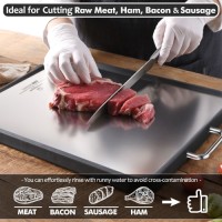 Double-Sided Stainless Steel Cutting Board - SUS304 & Polypropylene, Durable, Hygienic, Multi-functional