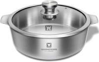 WAGENSTEIGER 4.18Quarts Stainless Steel Casserole Pot, 3-Ply Base, Tempered Glass Lid, Induction Safe, Dishwasher Safe