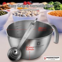 Stainless Steel Mixing Bowl & Measuring Spoon Set - 750ml, Durable, Ergonomic, Dishwasher Safe