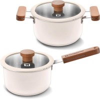 WAGENSTEIGER 2-Piece Cookware Set - 3-Ply Base, Ceramic Coating, Wooden Handles, Induction Compatibl